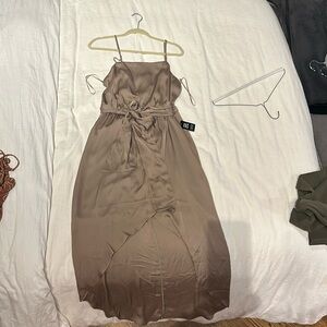 Express Medium Brown High Low Dress